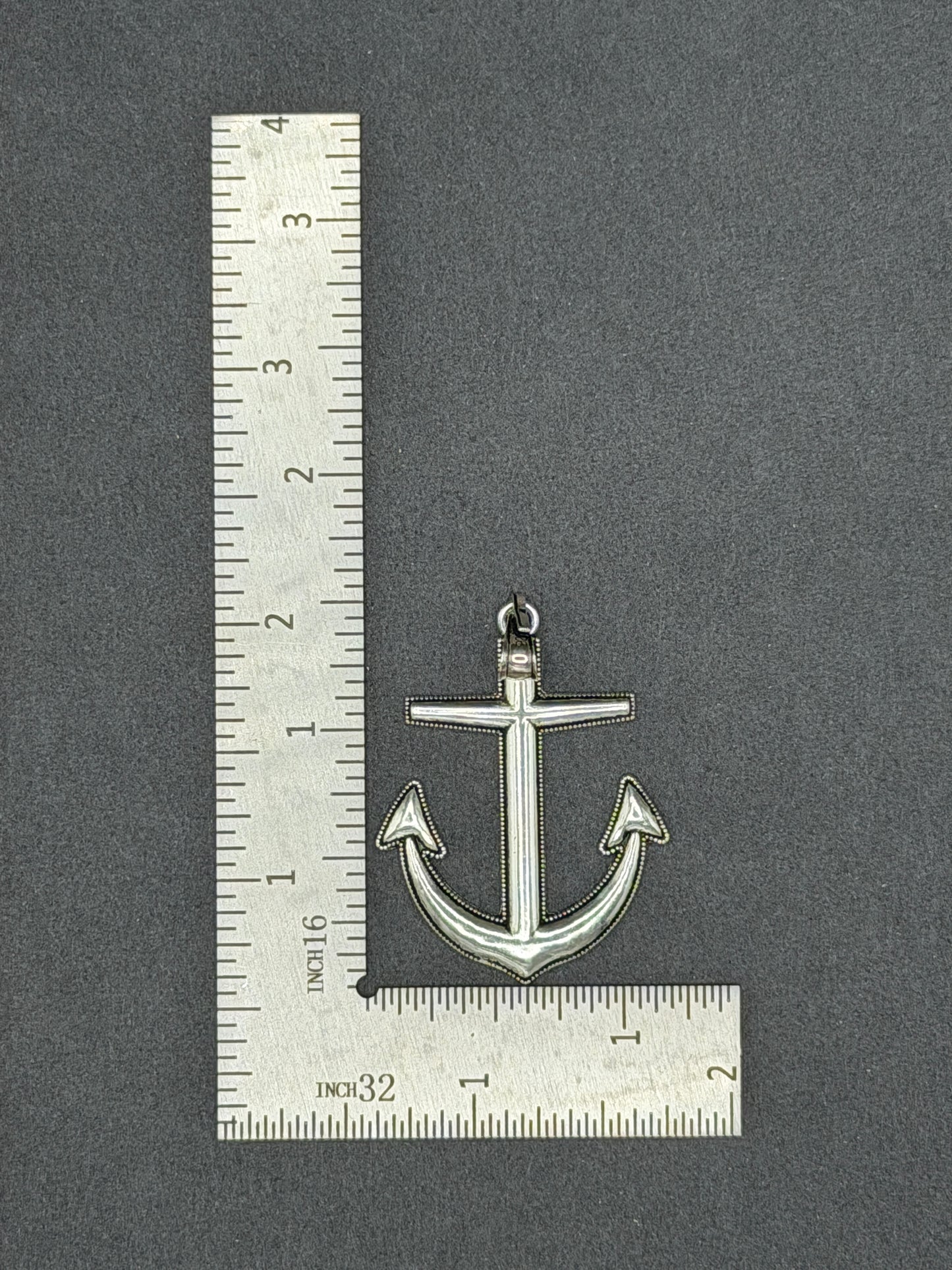 925 Silver Oxidized Anchor Pendant