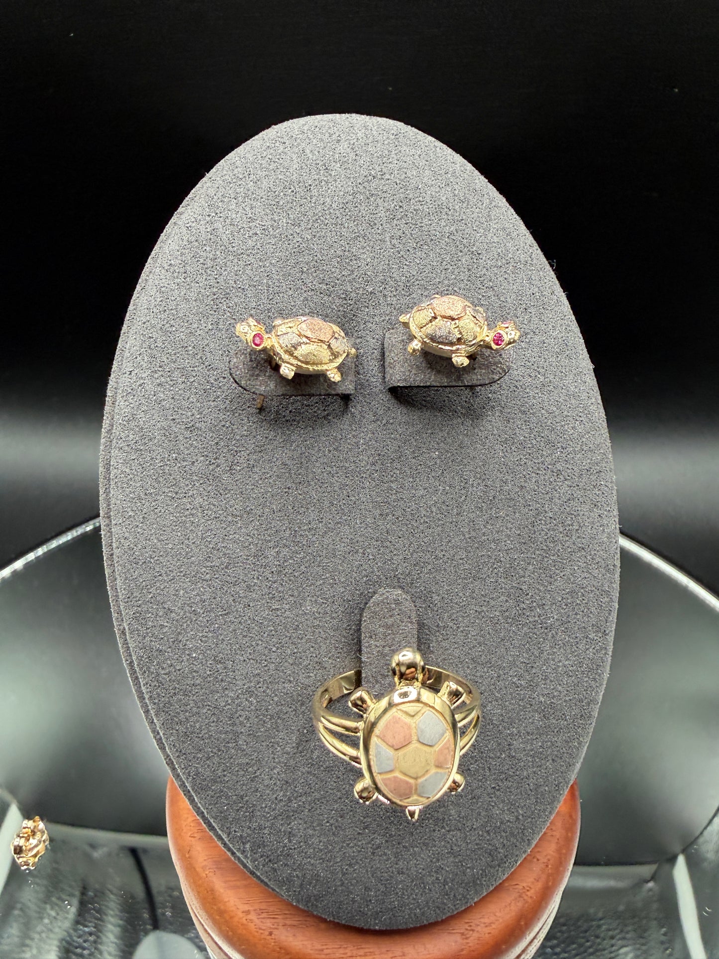 10K Gold Turtle Stud Earrings