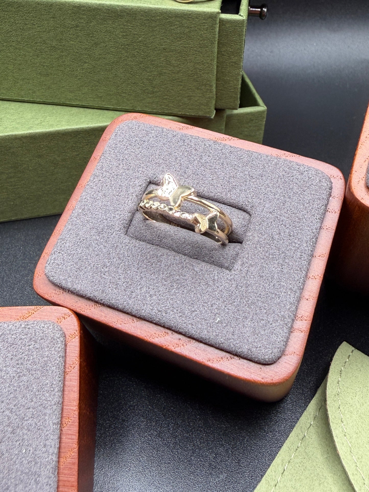 10K Gold Two Butterfly Ring