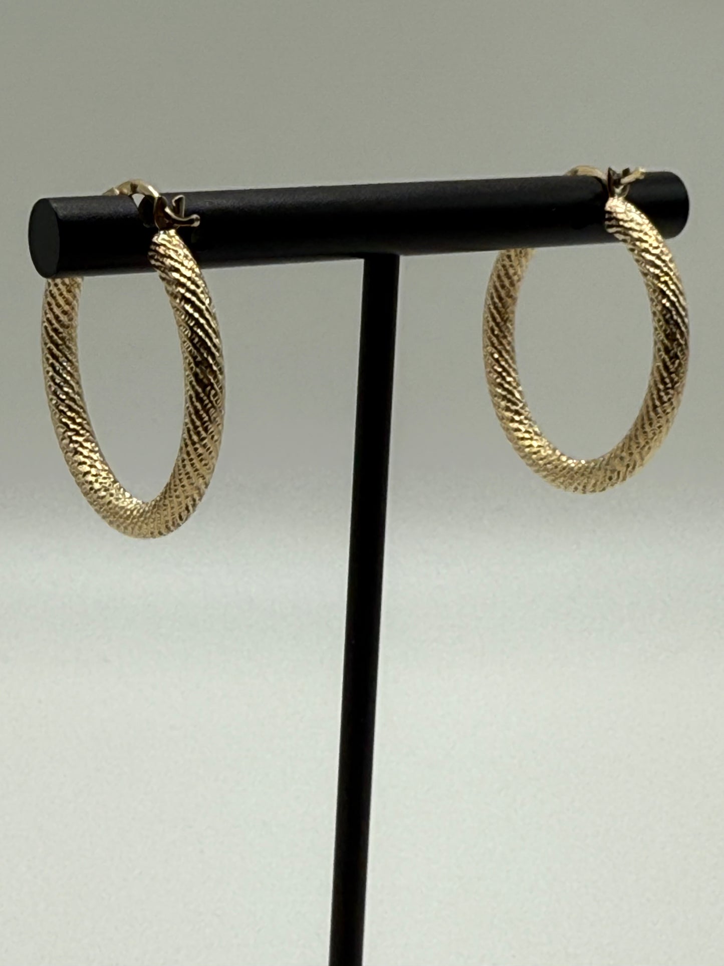 10K Gold Fancy Hoop Earrings