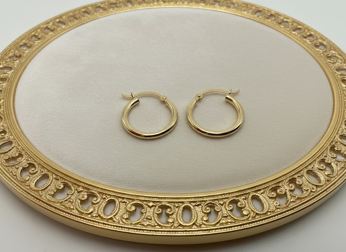 10K Gold Round Hoop Earrings