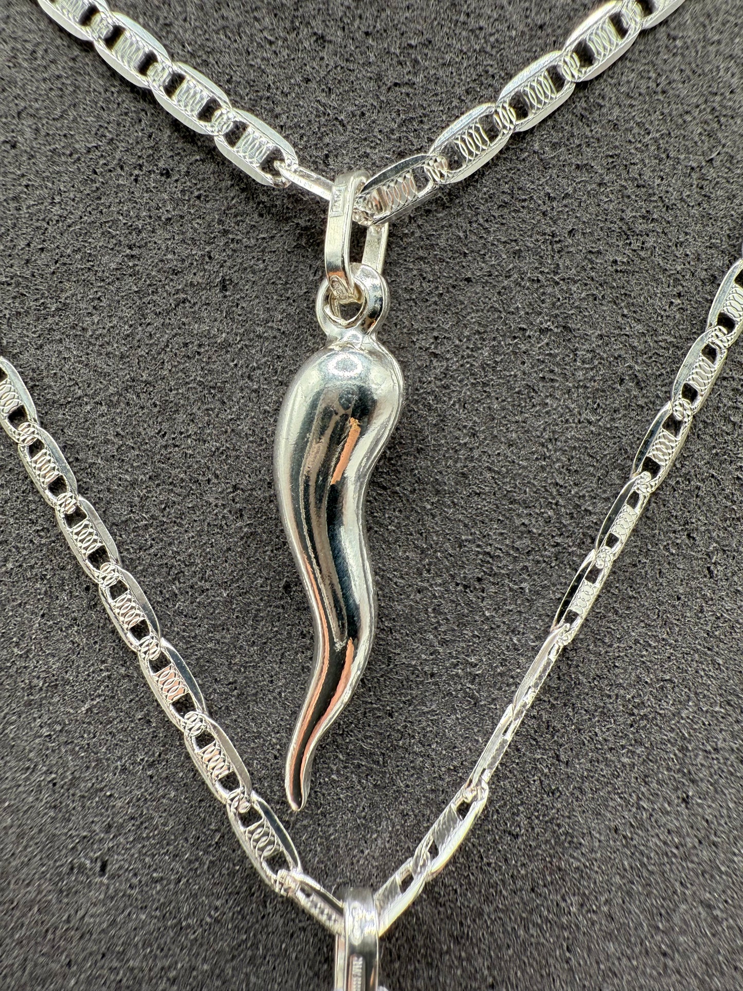 925 Sterling Italian Horn Pendant