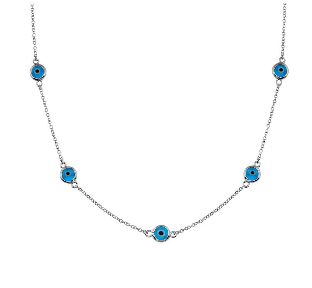 925 Sterling Silver Evil Eye by the Yard Necklace