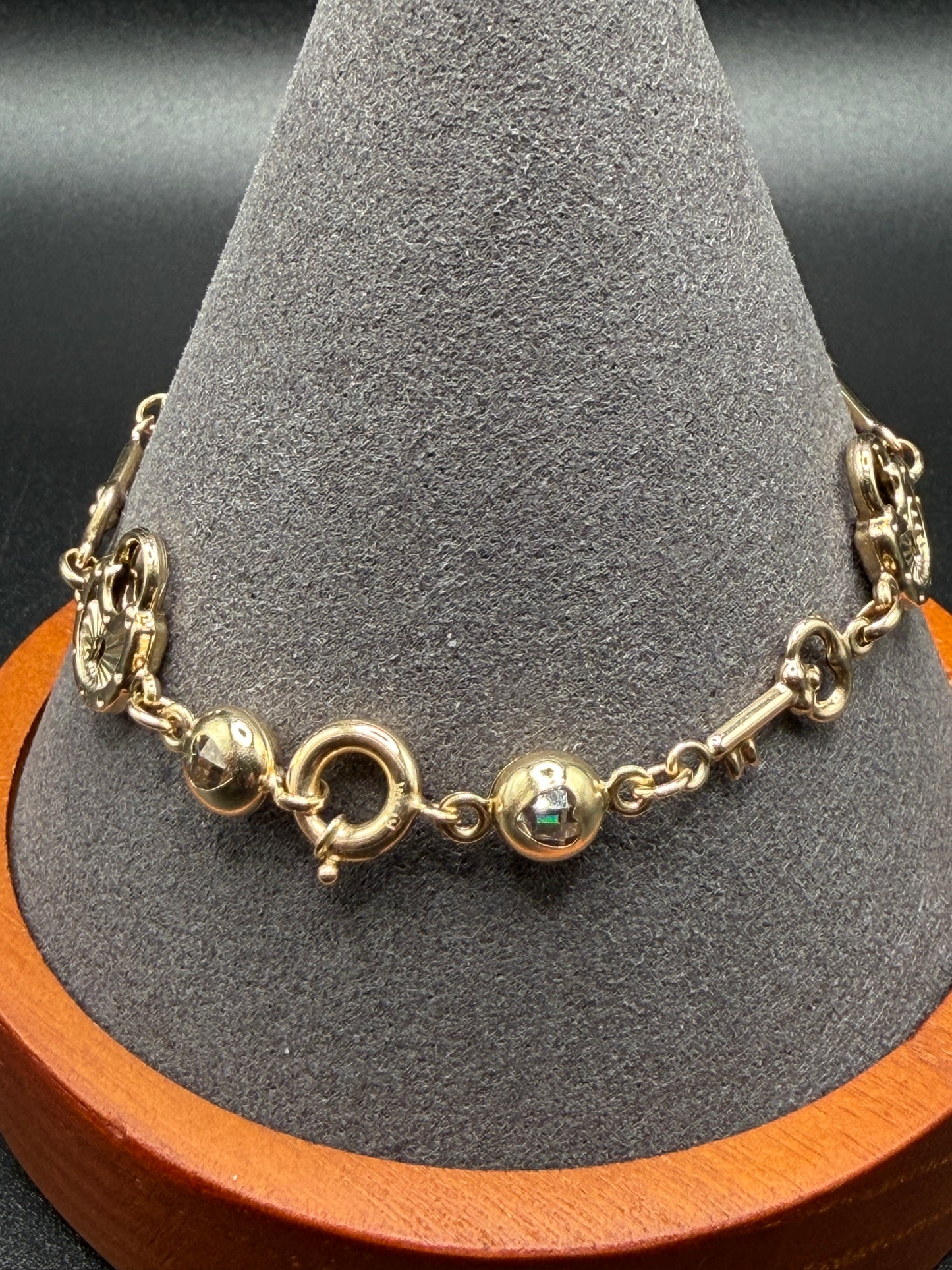 10K Gold Lock & Key Bracelet