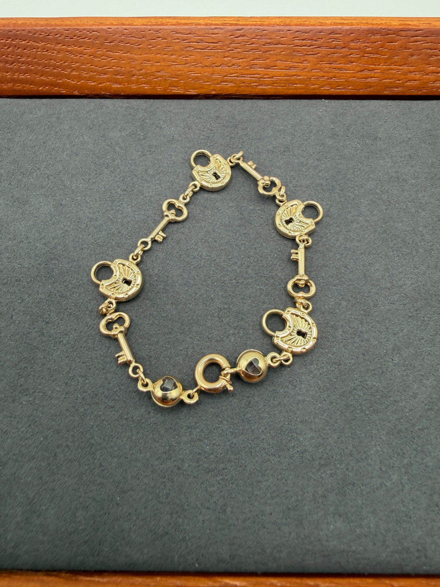 10K Gold Lock & Key Bracelet