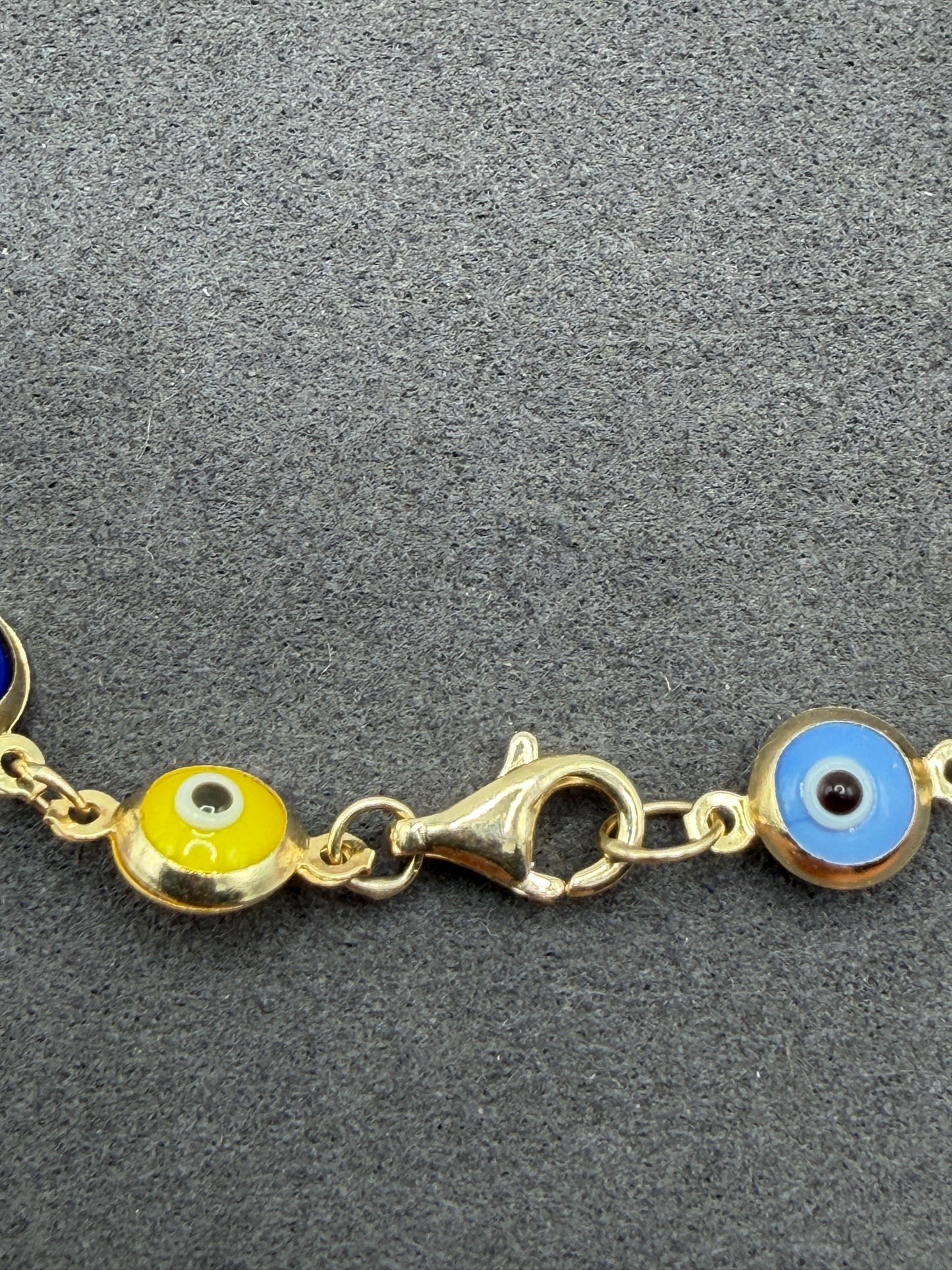 10K Gold Multicolor Evil Eye Bracelet