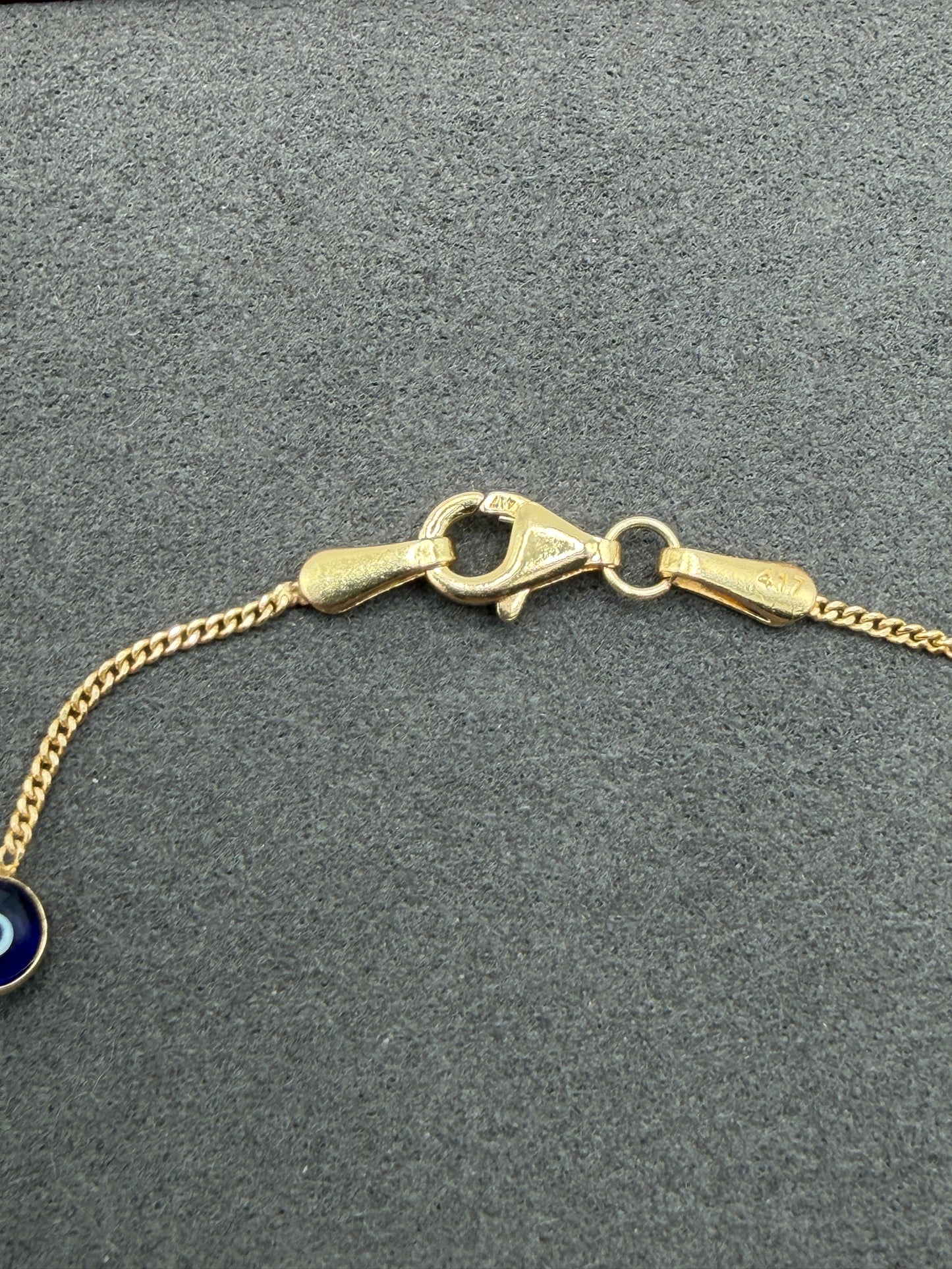 10K Gold Blue Evil Eye Bracelet