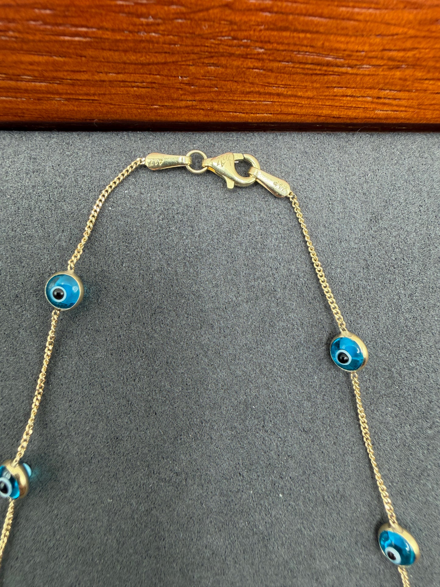 10K Gold Turquoise Evil Eye Necklace