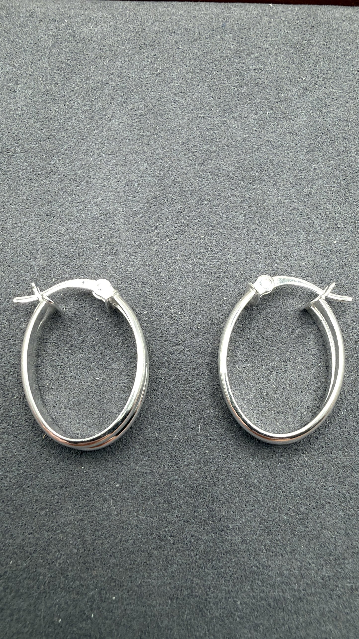 Rhodium Plated 925 Sterling Silver Double Oval Hoop Earring