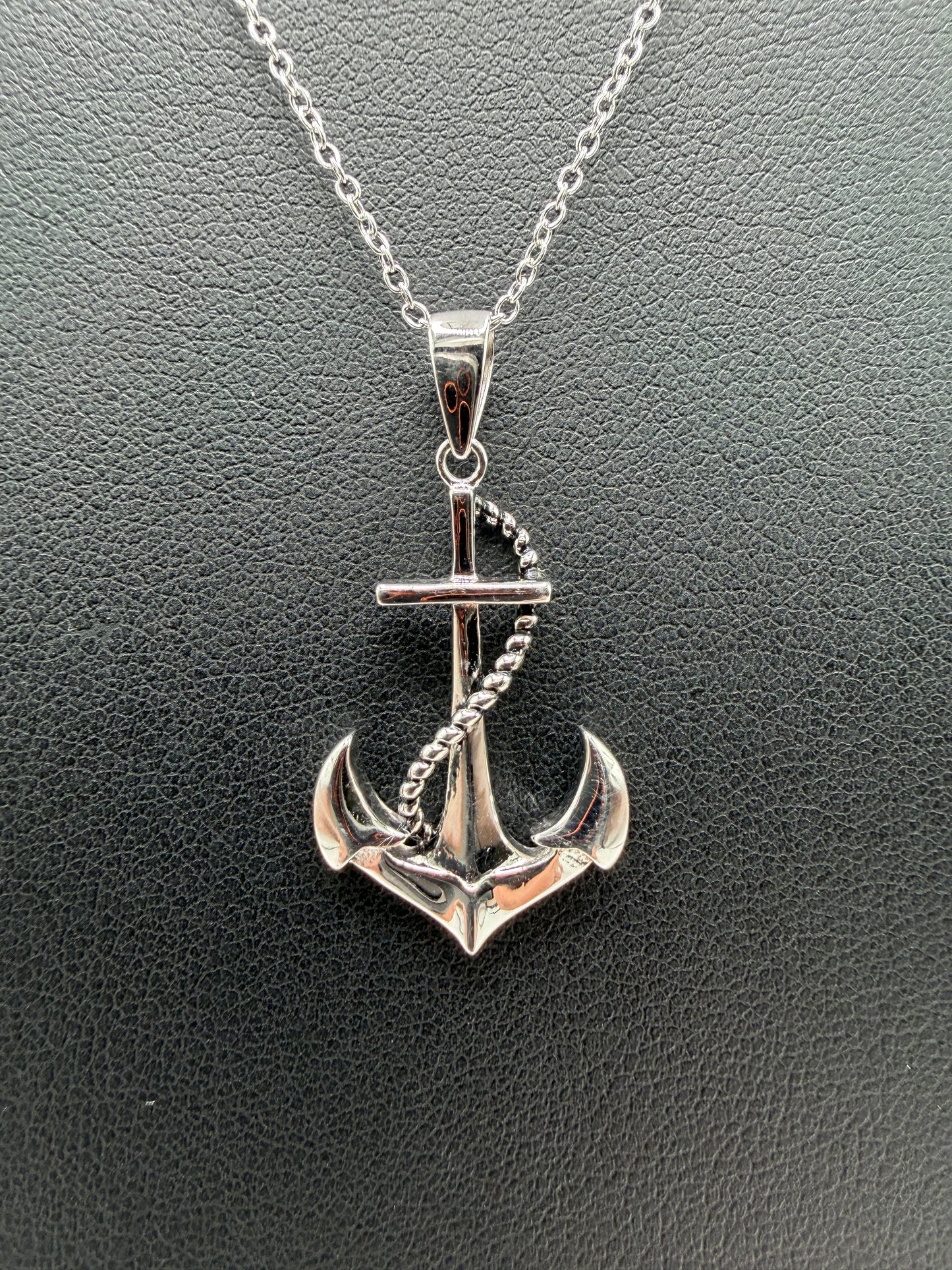 925 Silver Anchor Rope Necklace