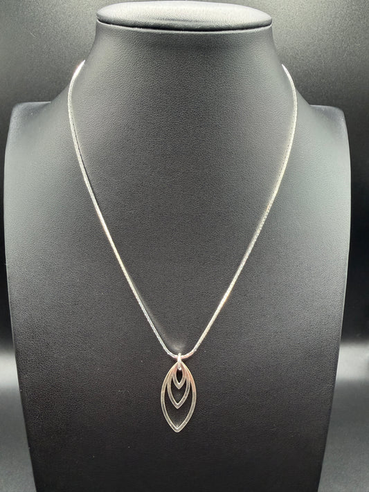 925 Silver Ascending Almond Drop Necklace
