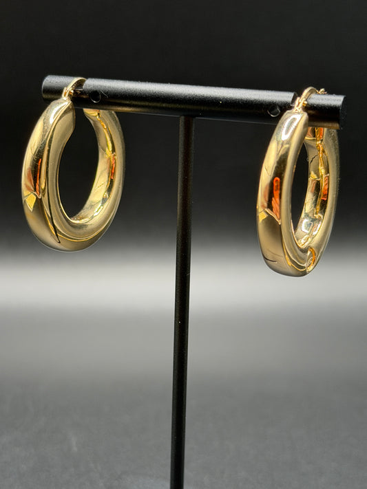 14K Gold Round Hoop Earrings