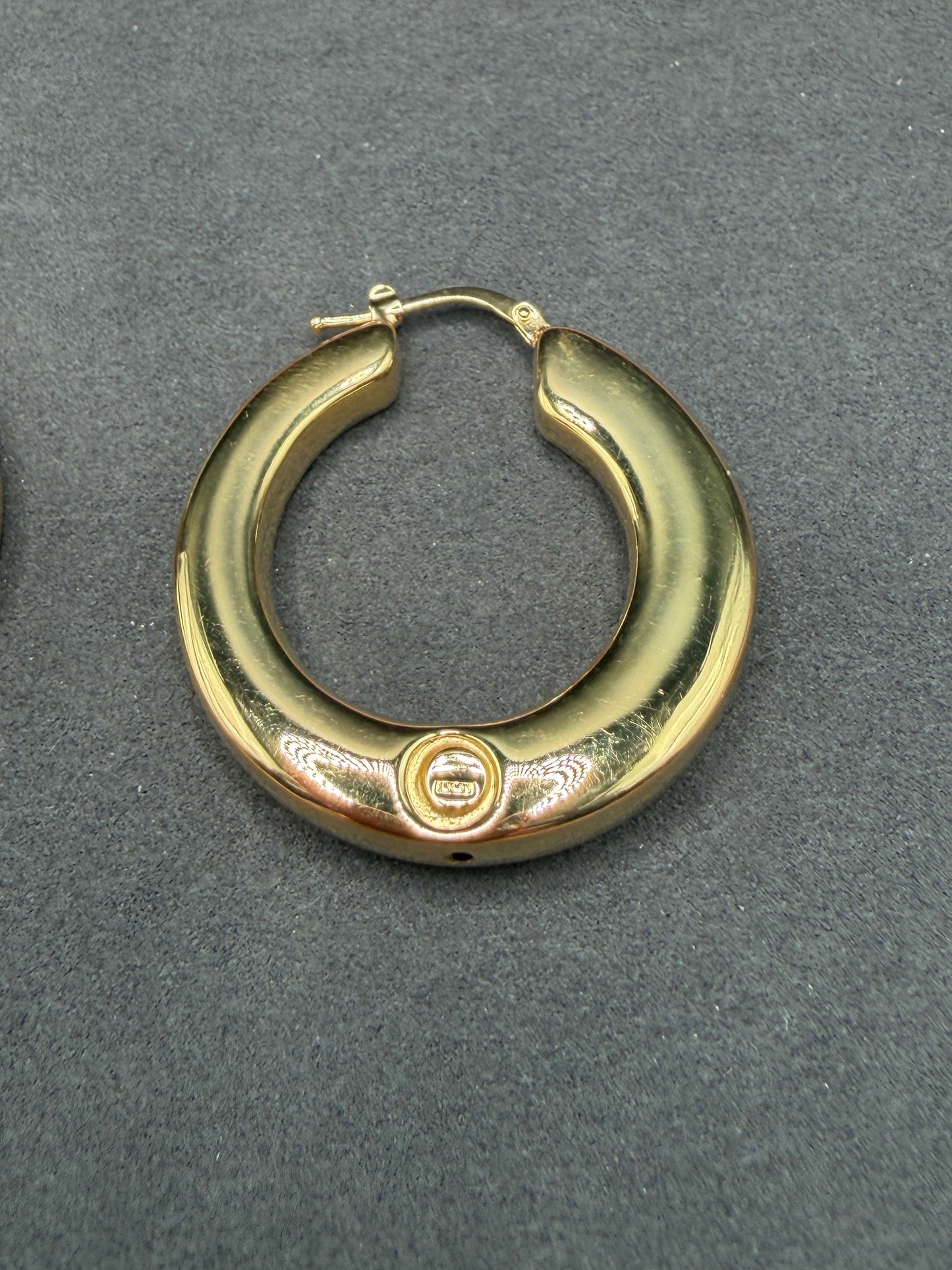 14K Gold Round Hoop Earrings