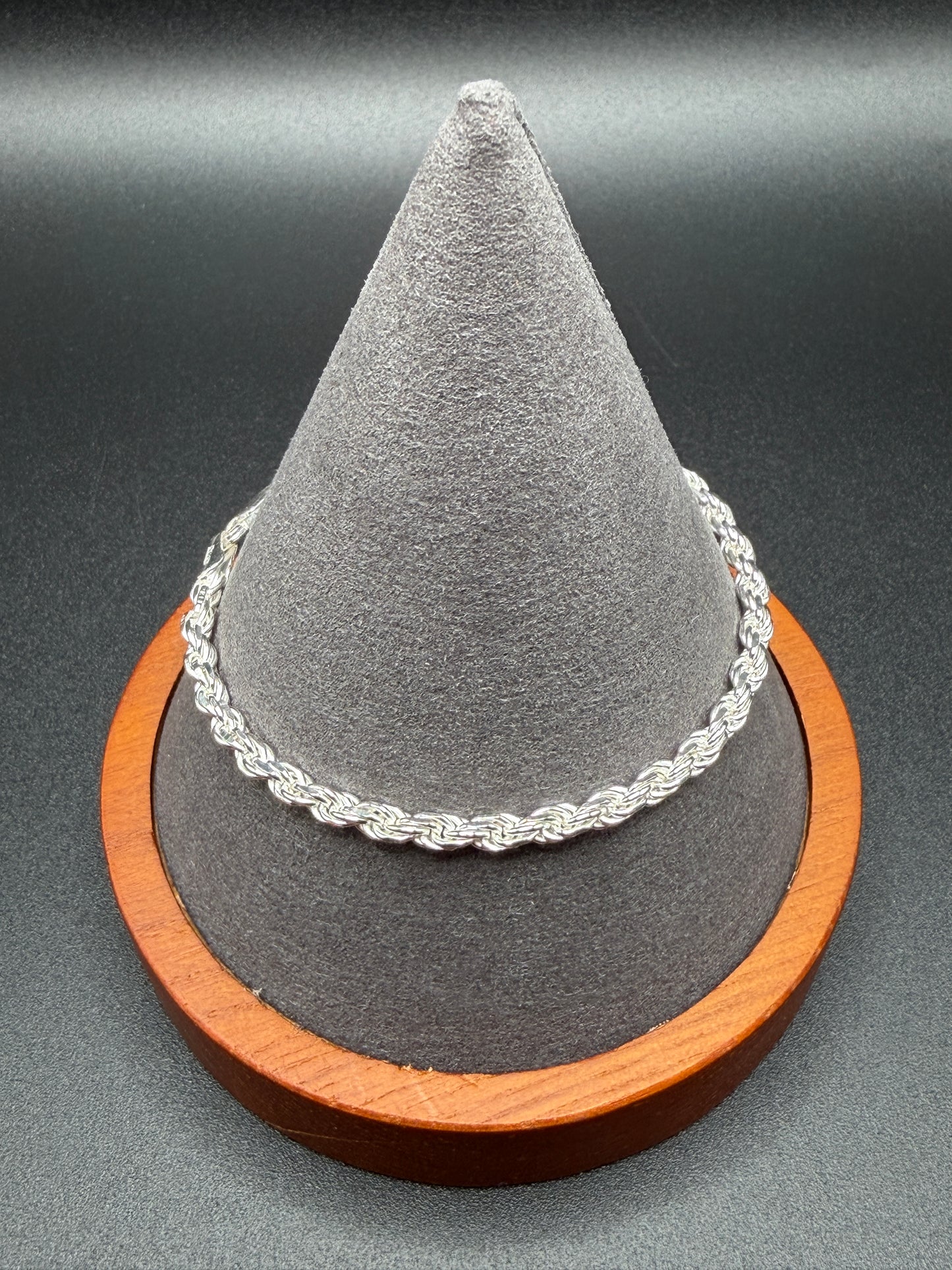 925 Silver Rope Bracelet 2.5mm 8"