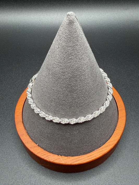 925 Silver Rope Bracelet 2.5mm 8"