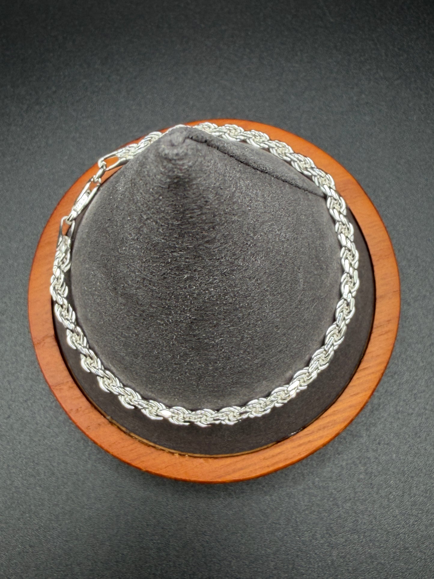 925 Silver Rope Bracelet 2.5mm 8"