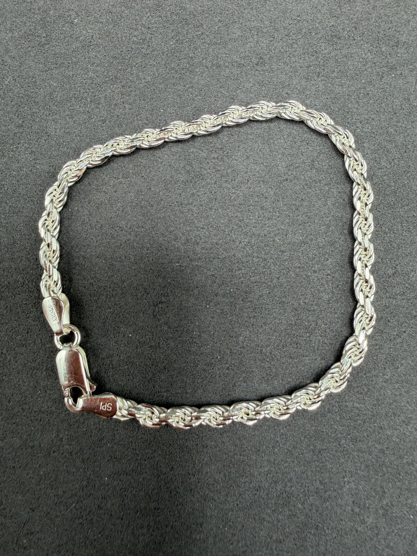 925 Silver Rope Bracelet 2.5mm 8"