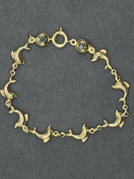 10K Gold Dolphin Bracelet