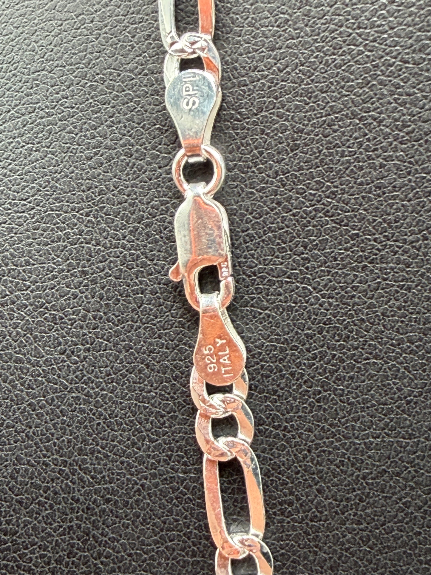 925 Silver 4.9mm Diamond Cut Figaro 24" Chain