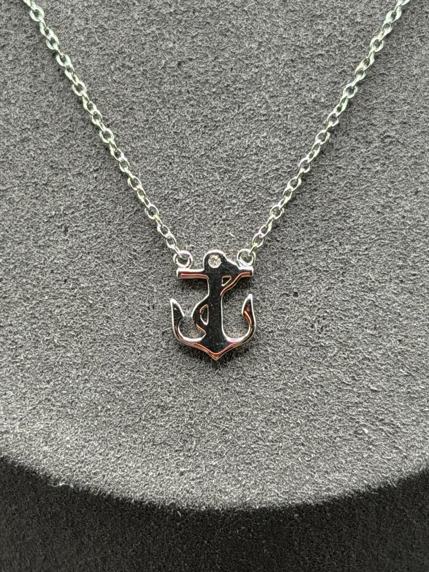 925 Silver Rhodium Plated Anchor Set