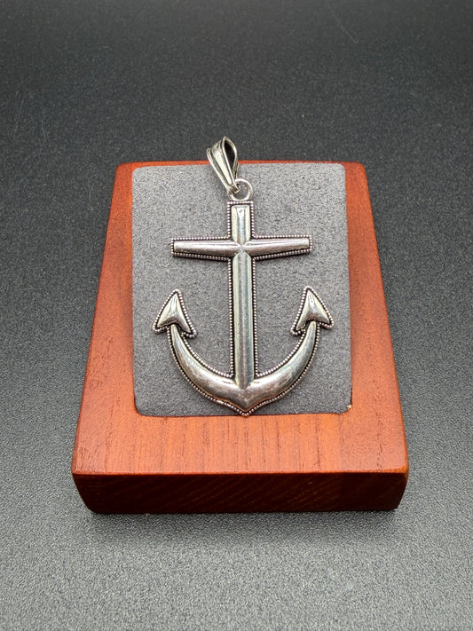 925 Silver Oxidized Anchor Pendant