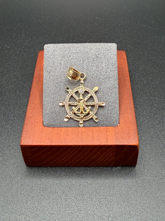 10K Gold Anchor Pendant