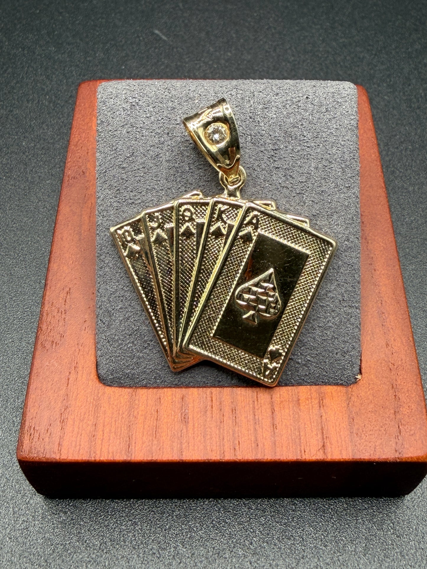 10K Gold Royal Flush Pendant