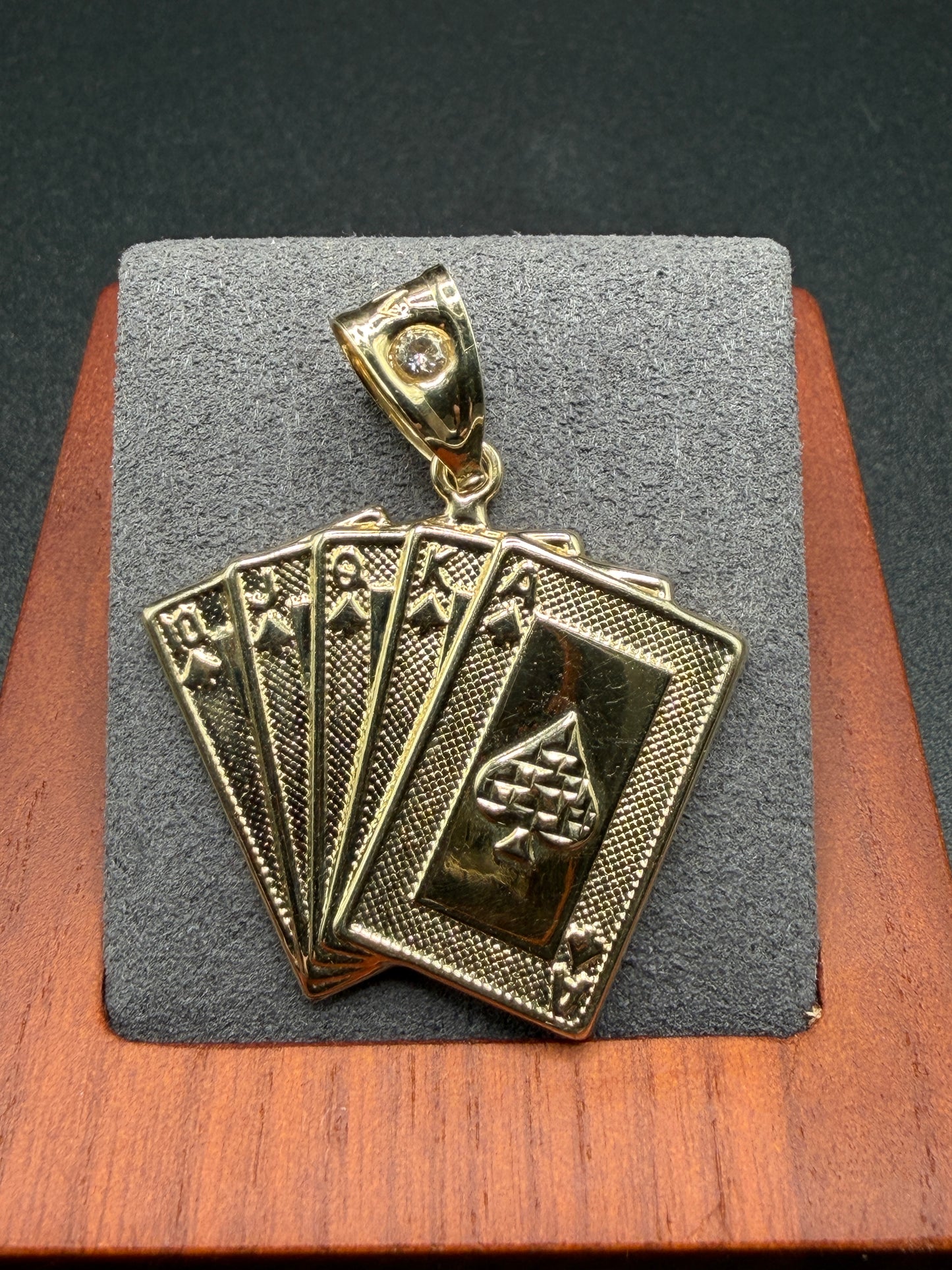 10K Gold Royal Flush Pendant