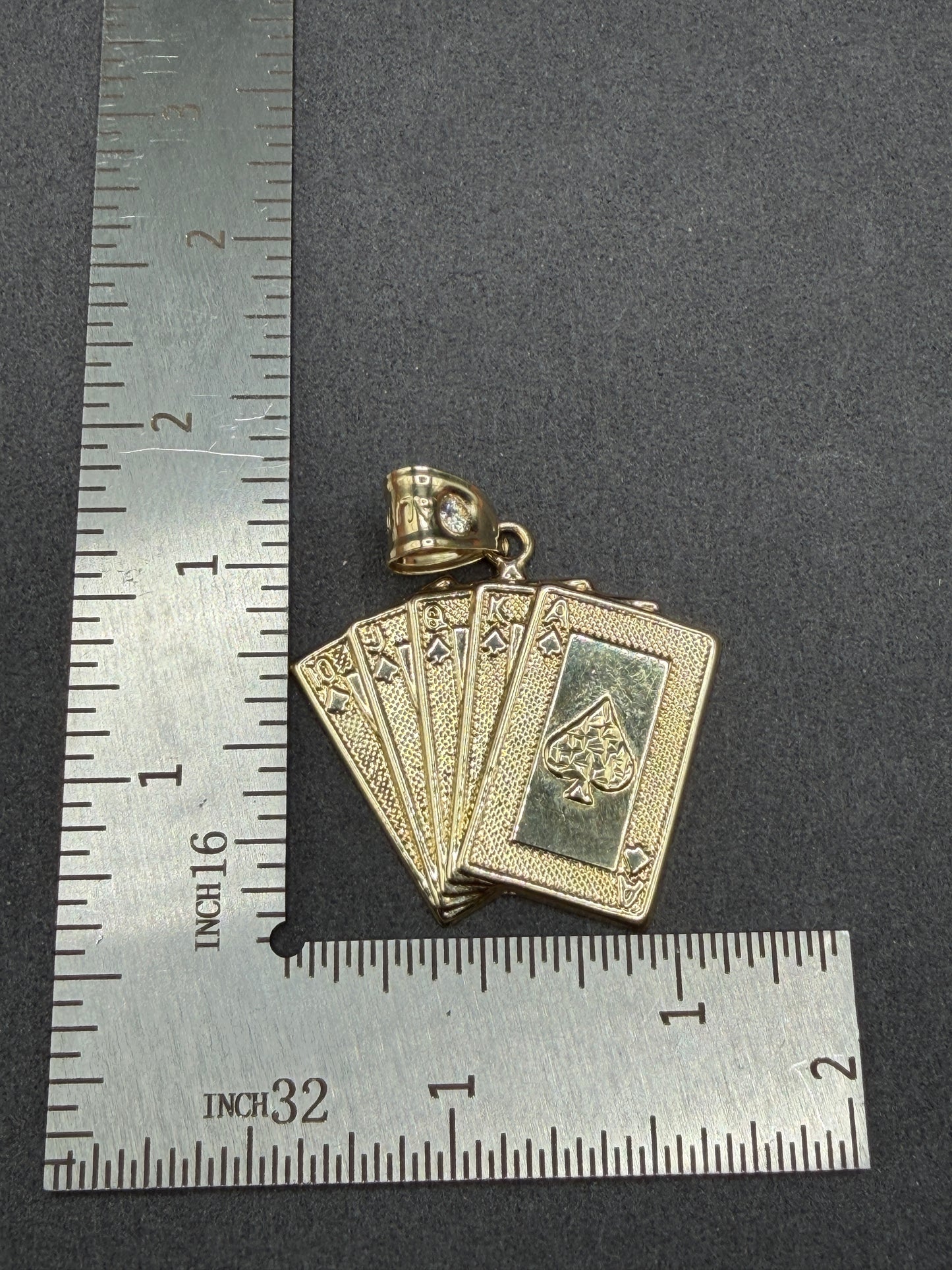 10K Gold Royal Flush Pendant