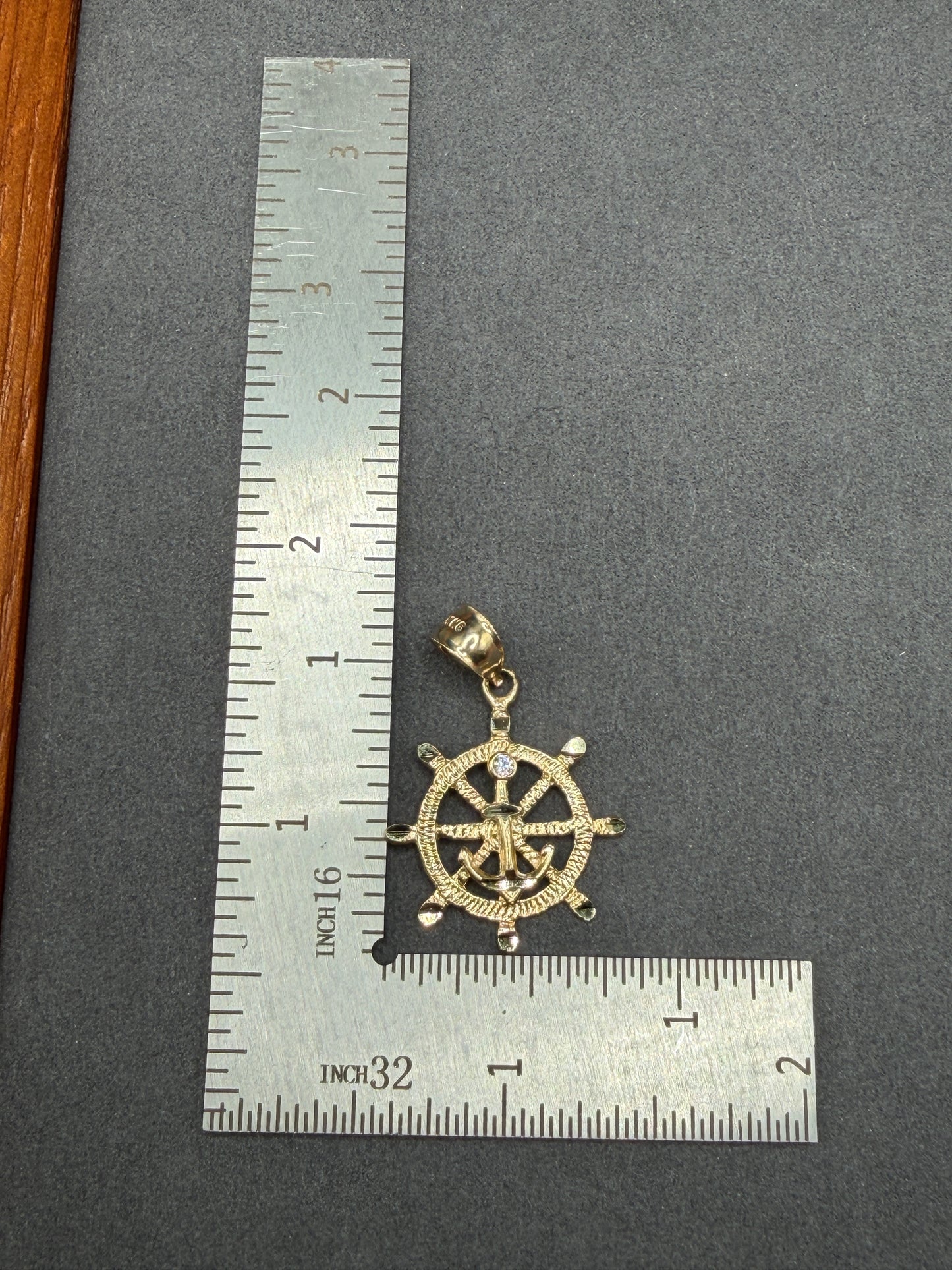 10K Gold Anchor Pendant