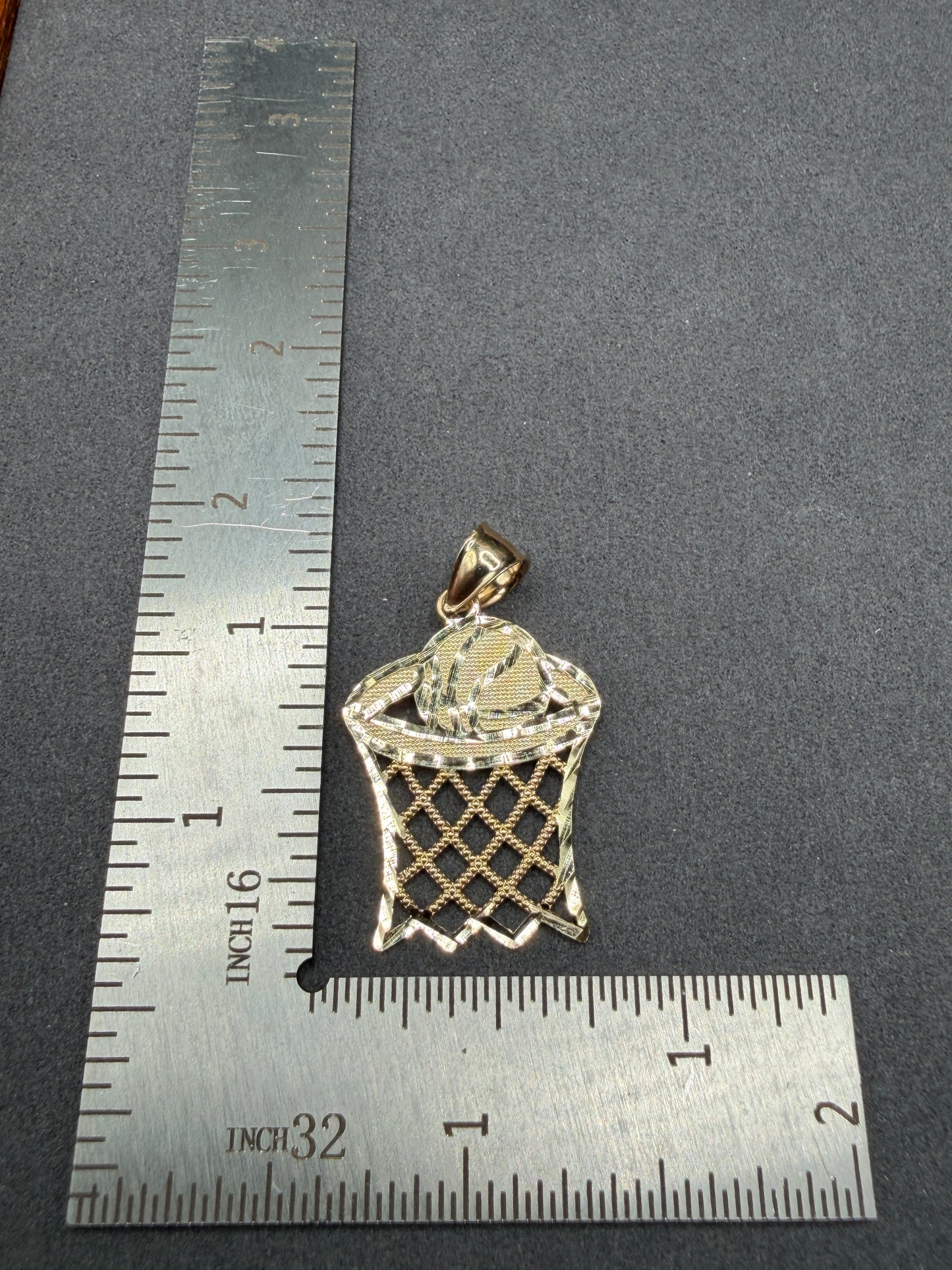 10K Gold Flat Basketball Pendant