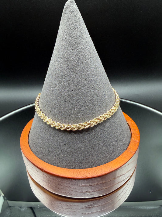 10K Gold Hollow Double Rope Bracelet