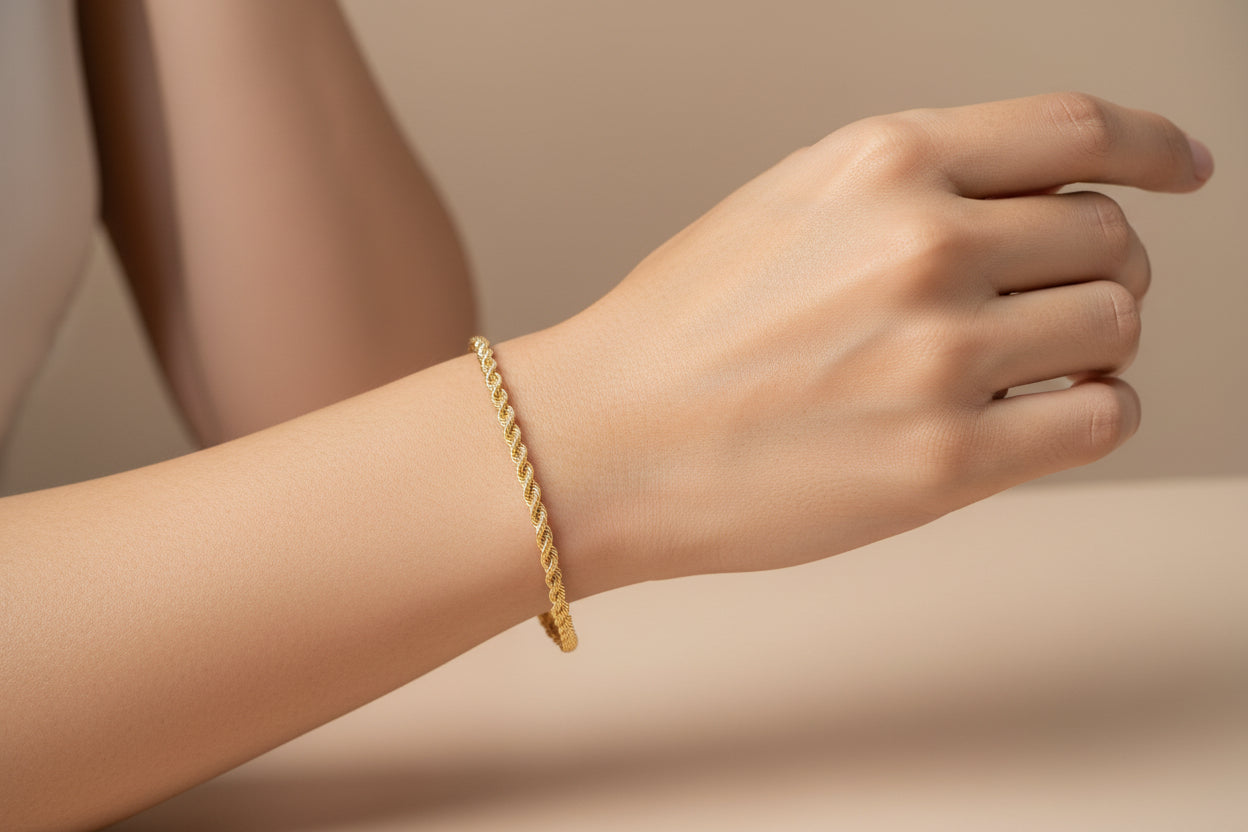 10K Gold Hollow Double Rope Bracelet