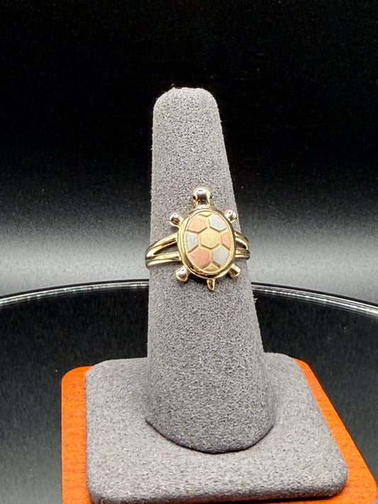 10K Gold Tri Color Turtle Ring