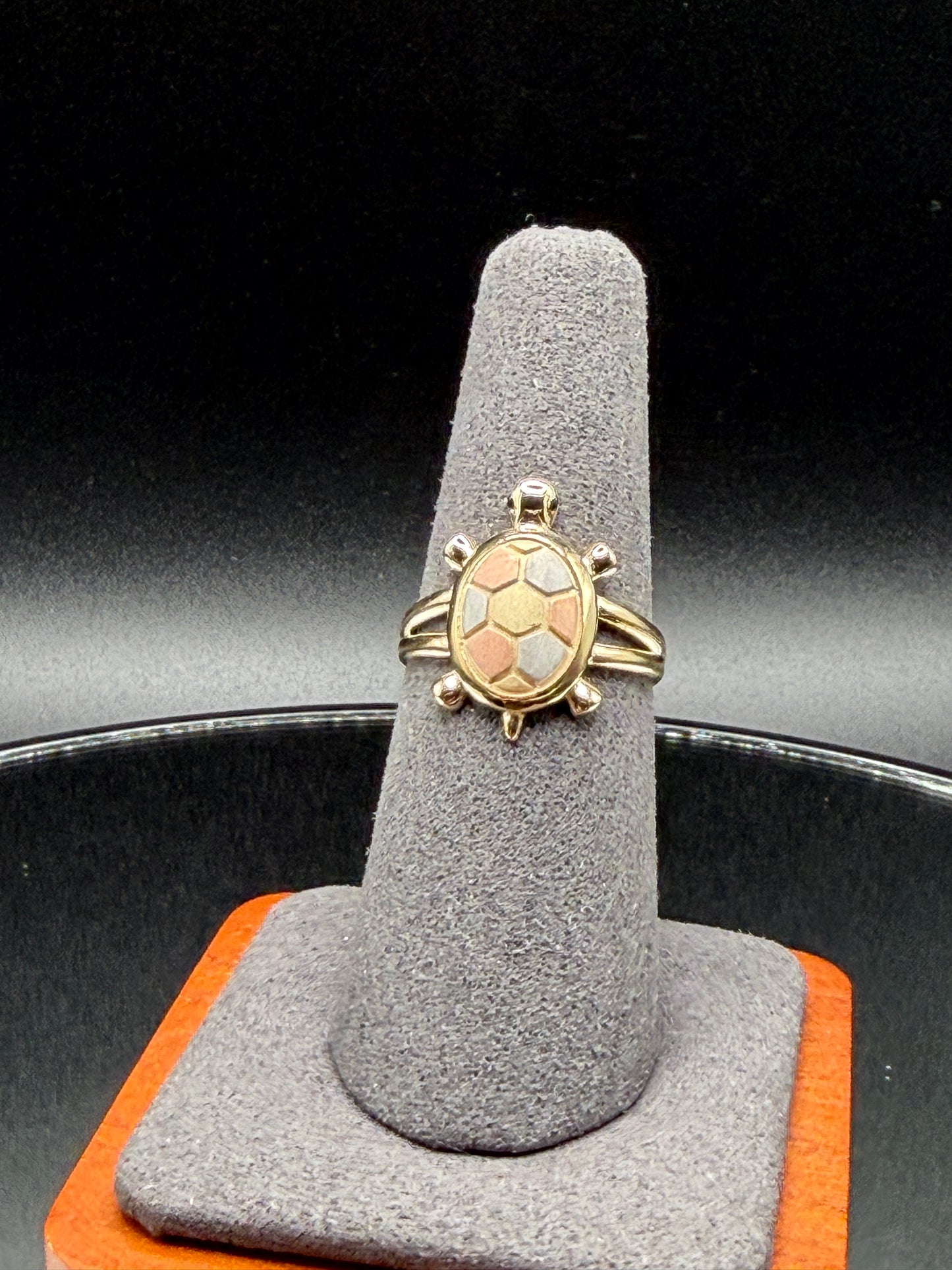 10K Gold Tri Color Turtle Ring