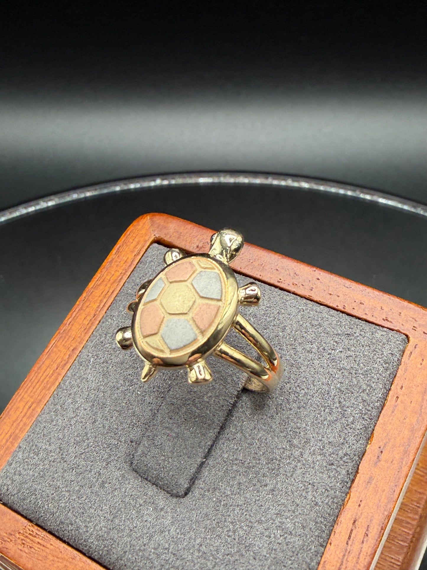 10K Gold Tri Color Turtle Ring