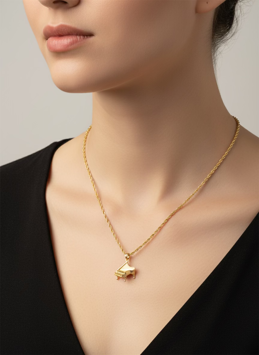 10K Gold Piano Charm