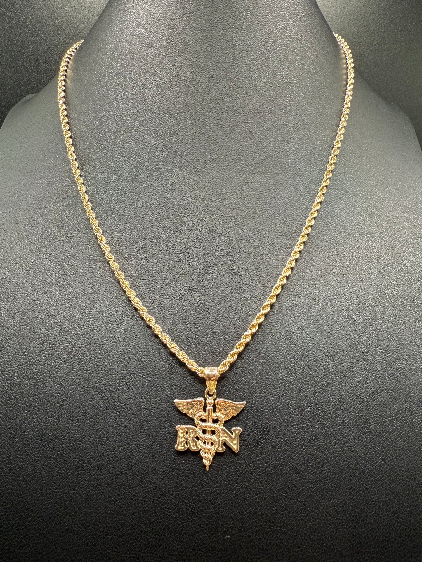 10K Gold RN Heart Pendant