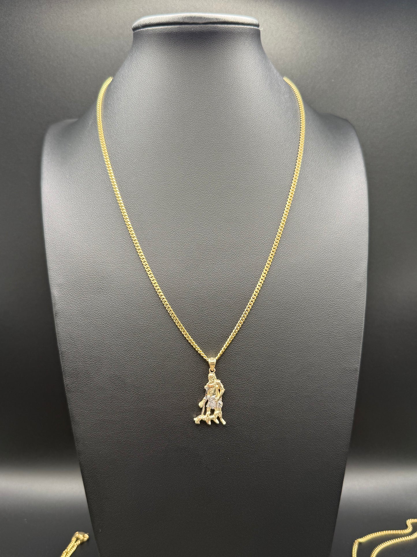 10K Gold Two Tone Saint Lazarus Pendant