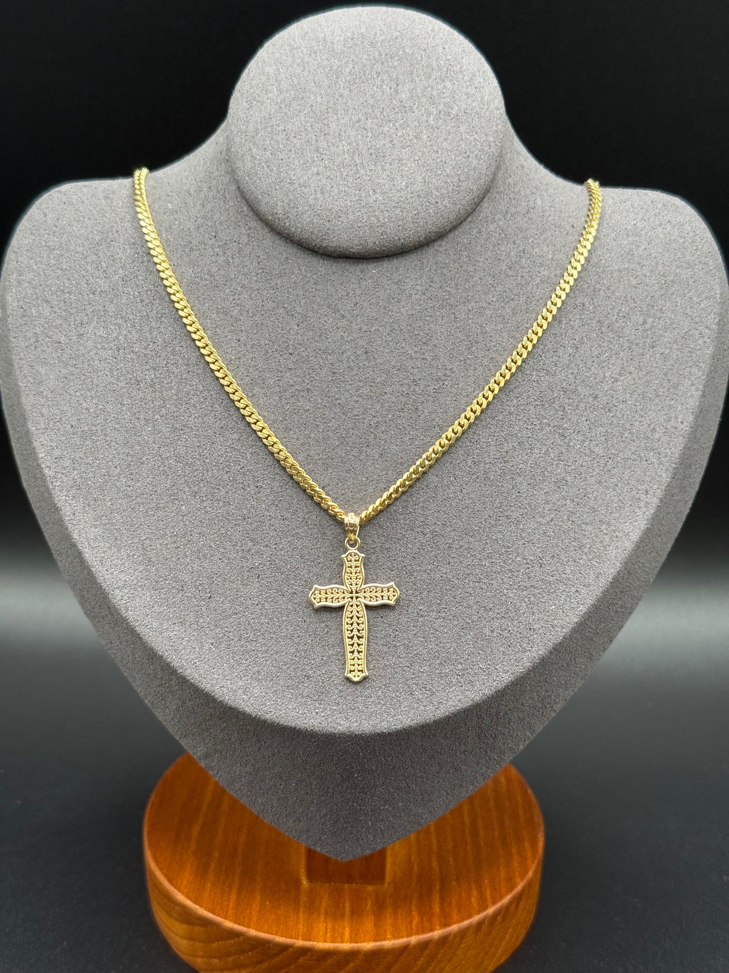 10K Gold Fancy Cross Pendant