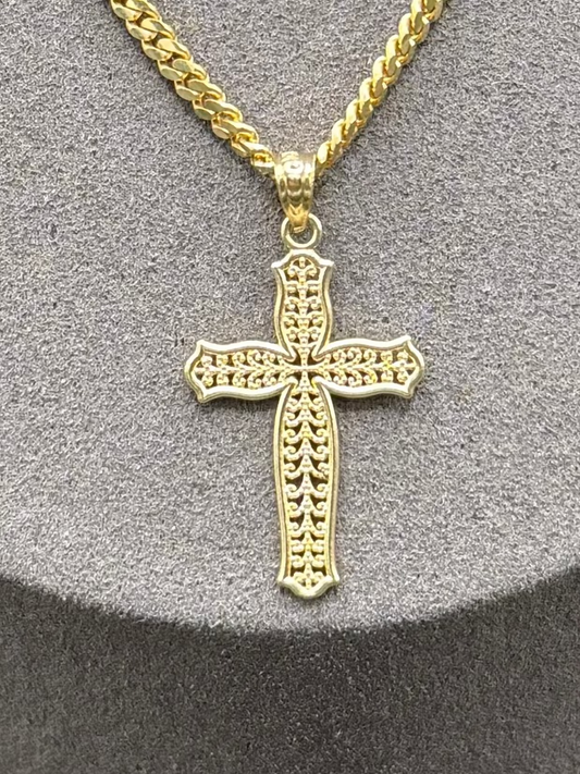 10K Gold Fancy Cross Pendant