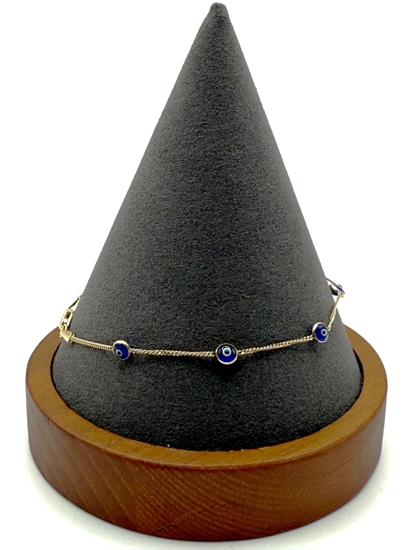 10K Gold Blue Evil Eye Bracelet