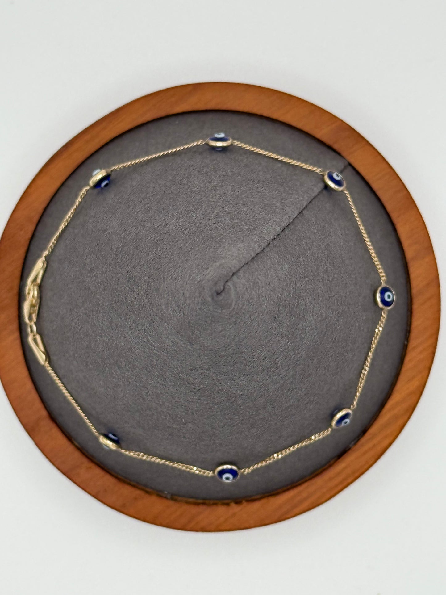 10K Gold Blue Evil Eye Bracelet