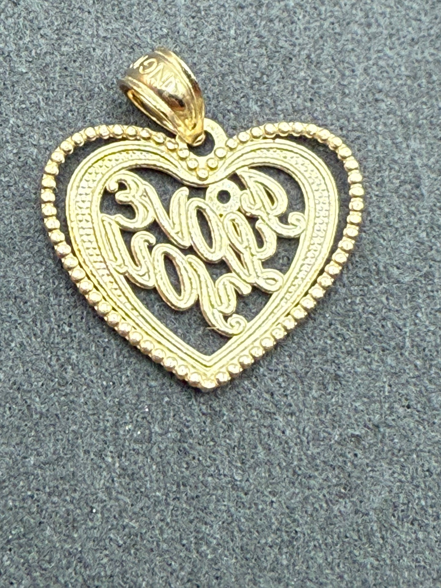 10K Gold Two Tone "I Love You" Charm