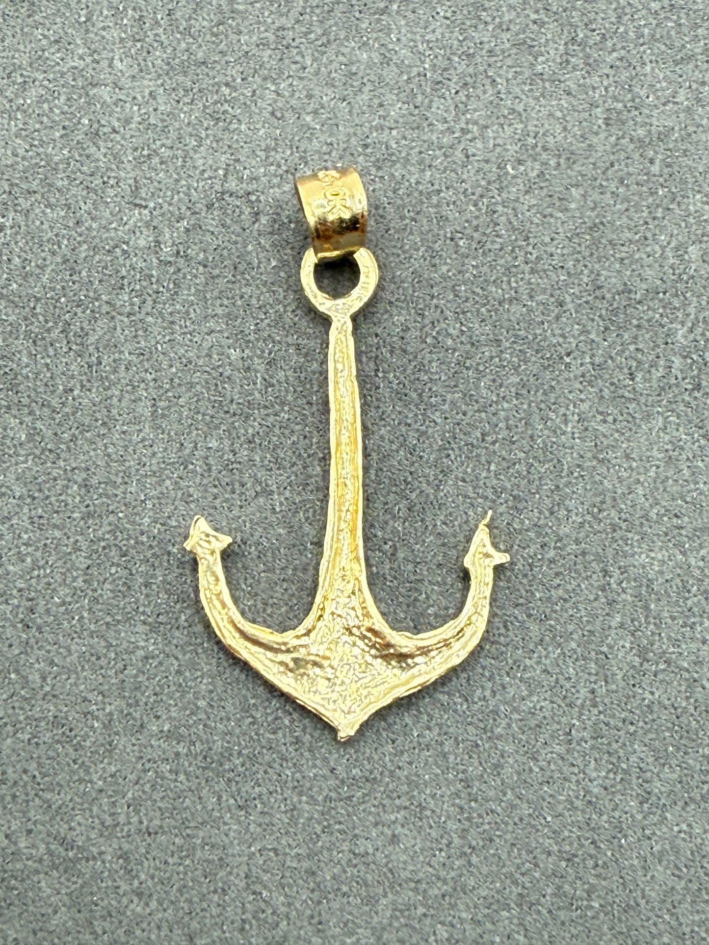 10K Gold Anchor Pendant