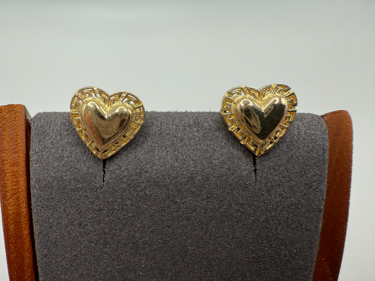 10K Gold Fancy Heart Earrings