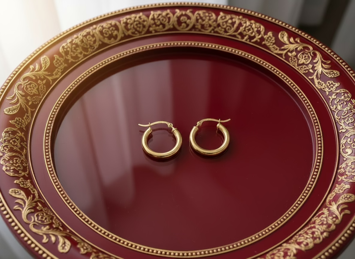 10K Gold Round Hoop Earrings