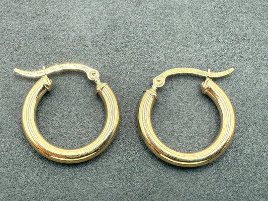 10K Gold Round Hoop Earrings