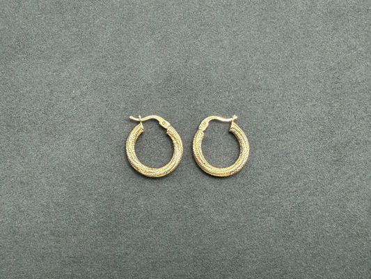 10K Gold Fancy Hoop Earrings
