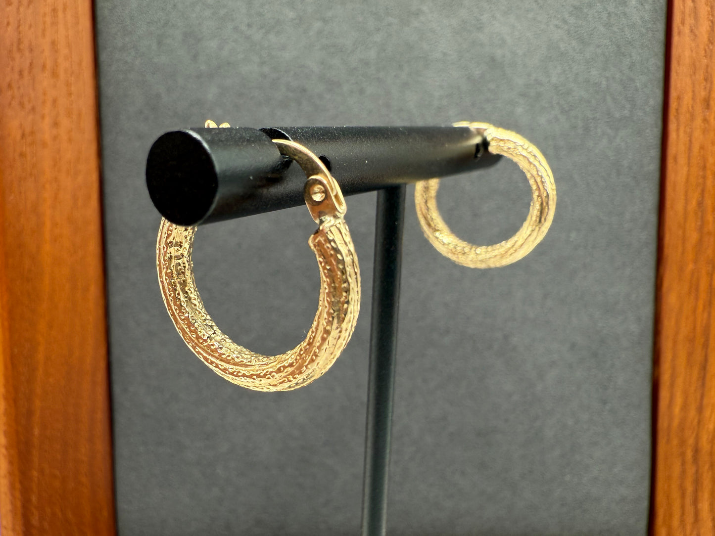 10K Gold Fancy Hoop Earrings